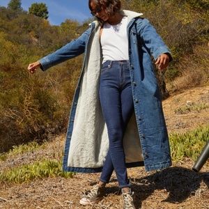 NWOT Outerknown Riley Sherpa Denim Jean Jacket Lavelette Medium